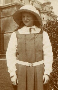 Lisalie Armstrong in her school pinny