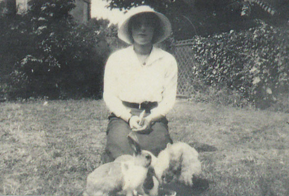 Ione Armstrong with rabbits