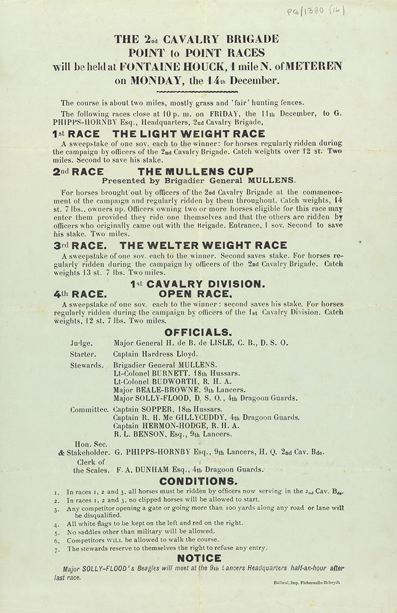 Point-to-point race programme