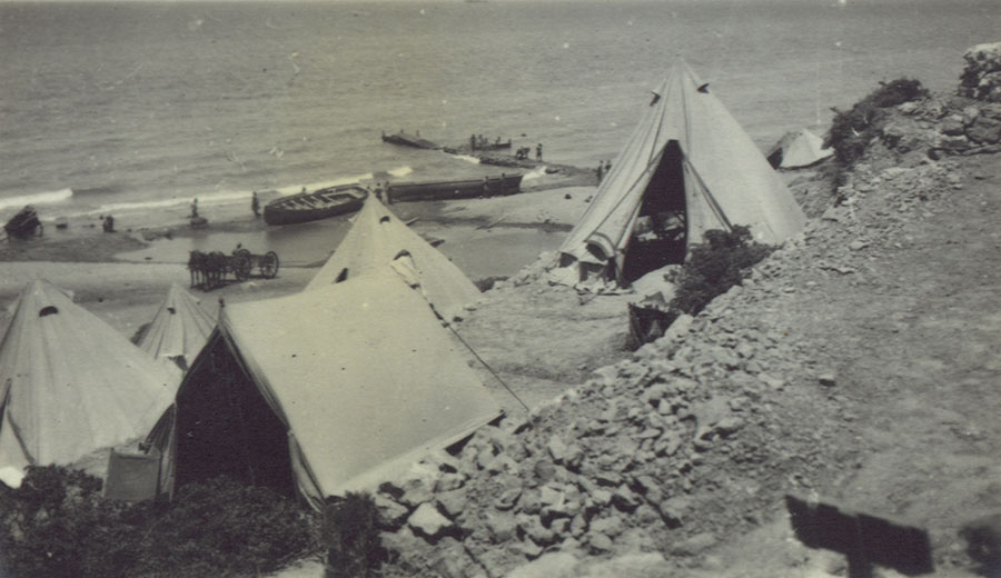 Camp at Gully Beach, Gallipoli