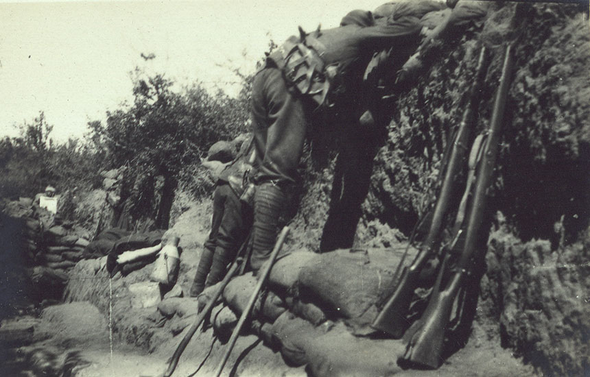 Rifles in a trench