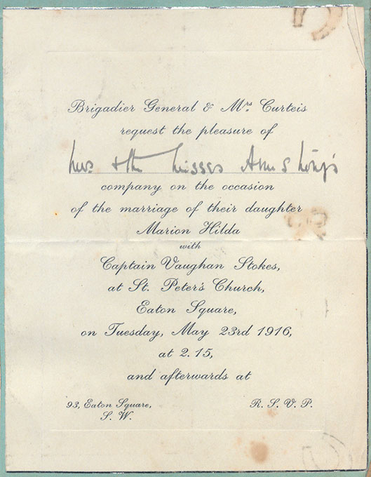 A wedding invitation