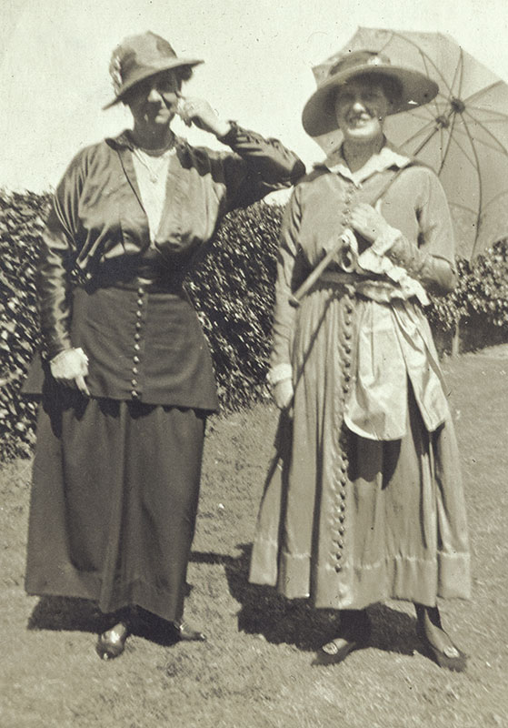 Irene Wills and a friend
