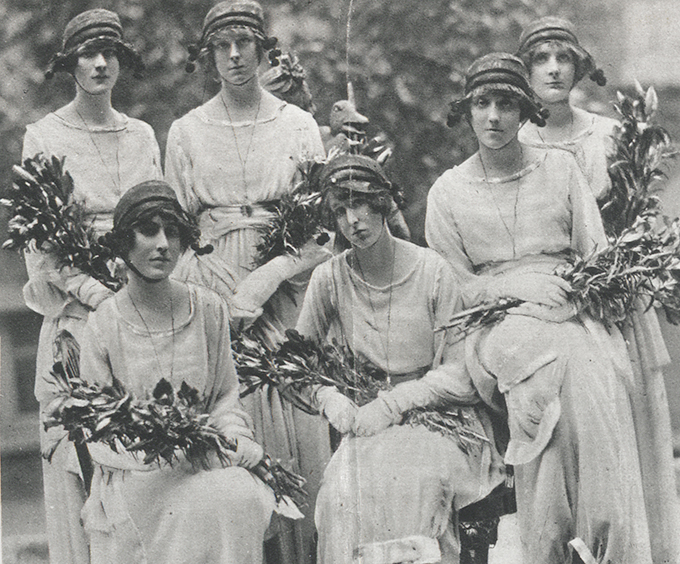 Press cutting from Jess Armstrong’s album bearing a photograph of Blanche Somerset’s bridesmaids