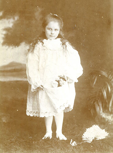 Jess Armstrong as a young girl